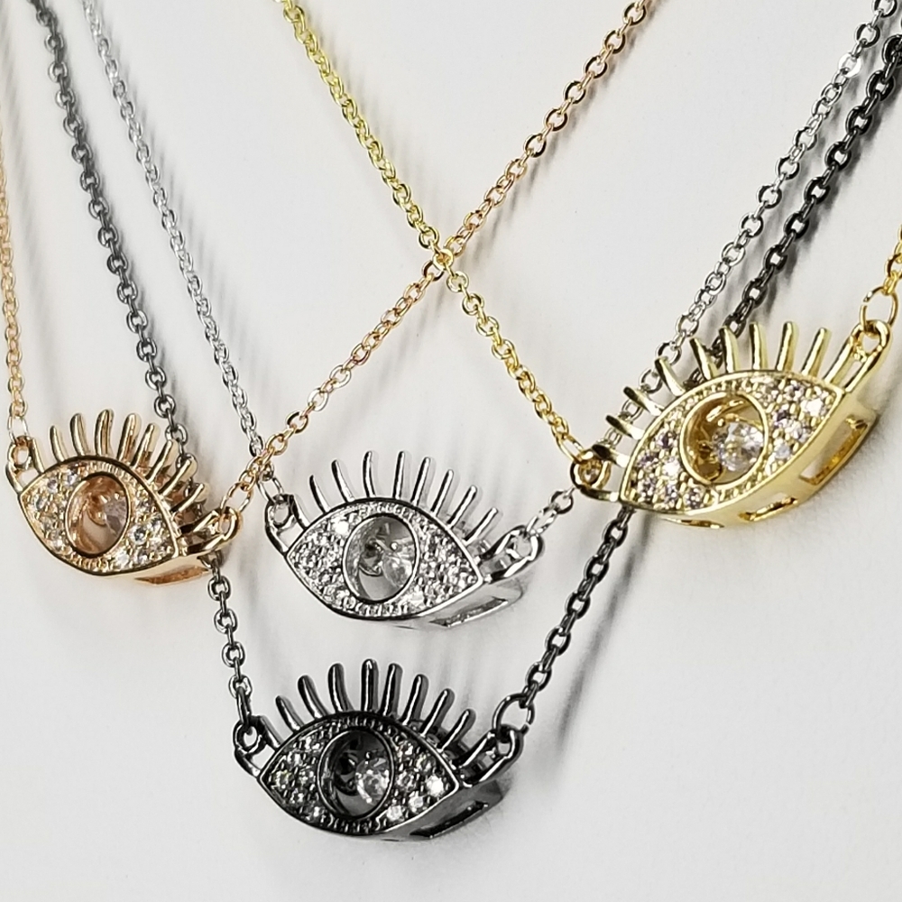 💖 New in Gift Box 🎁 Pave Evil Eye Necklace - Picture 6 of 12